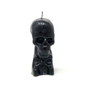 Decorative Ritual Skull / Skeleton Shaped Candle Black